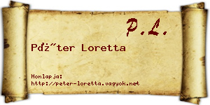 Péter Loretta névjegykártya