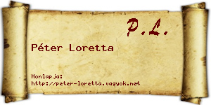 Péter Loretta névjegykártya