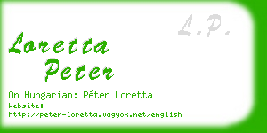loretta peter business card